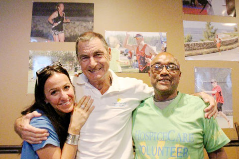 Ron Shillingford, with Derek Haines and Cayman HospiceCare