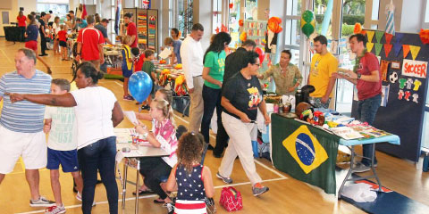 The Arts and Recreation Centre was turned into an international airport for Cayman International School