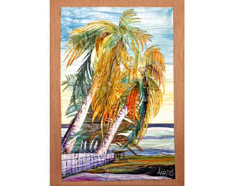 The artist’s colorful recycled art gives her Caribbean scenes a three-dimensional element. - Photos: Stephen Clarke