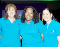 Race organizers Rhonda Kelly, Bev Sinclair and Laurie-Ann Holding.