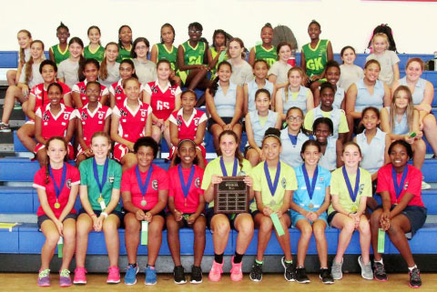 The five teams in the netball rally showed excellent sportsmanship.