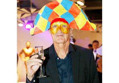 John Broad shows his harlequin side.