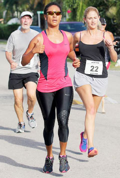 Wendy Clarke competed in the Fidelity Fun Run series as part of her preparations for the triathlon. - PHOTOS: RON SHILLINGFORD