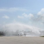 Inaugural flight for Brac plane