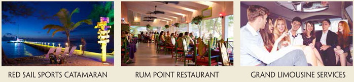 The prize package includes: A sunset cruise to Rum Point Restaurant from SafeHaven dock on Red Sail Sports watercraft, dinner and wine for 10 people at the Rum Point Restaurant, and a return to the dock by ground transportation after dinner provided by Grand Limousine Services.