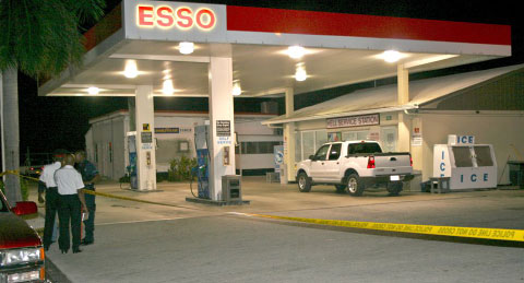 Hell Service Station on the night 4-year-old Jeremiah Barnes was shot. - PHOTO: BRENT FULLER