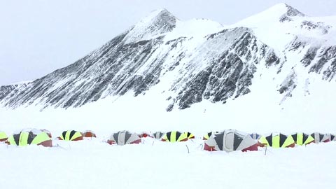 The Antarctic Ice Marathon camp.