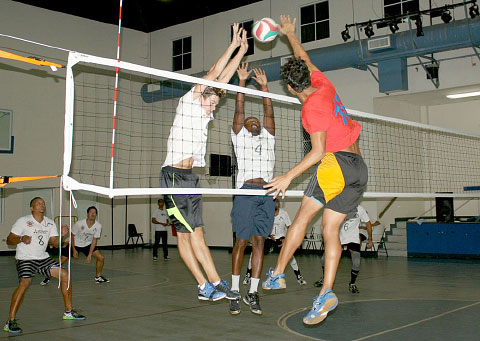 Sebastian Mirbel, right, of ALT Grills faces big blocks.