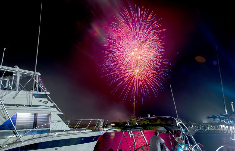 A spectacular fireworks display followed the parade of boats.– Photo: Taneos Ramsay