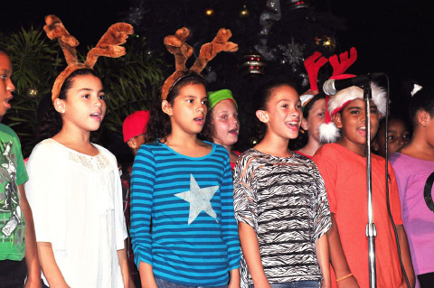 The combined primary schools singing 