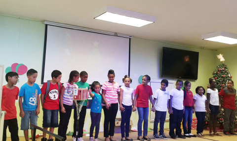 The cast of the musical ‘A King is Coming to Town.’