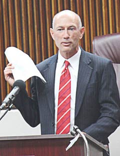 Professor Robert Wintemute speaking at a lecture on equal rights for homosexual couples in January. - PHOTO: JAMES WHITTAKER