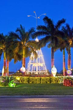 For the Christmas season, the Butterfield roundabout features numerous charities that benefited from the bank’s corporate giving.