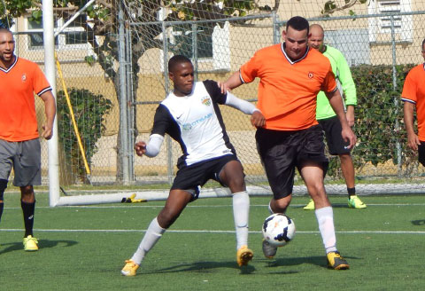 Wanderers striker Alwin Brooks got a fine double.