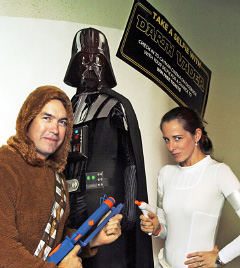 Nick Swartz and Britni Strong came as a wooki and Princess Leia.