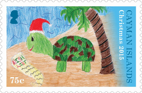 The 75 cent stamp features a sea turtle.