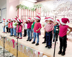 Christmas attire set the festive mood at the infant show.