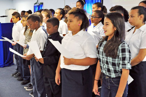 Layman E. Scott High School students bring a festive mood.