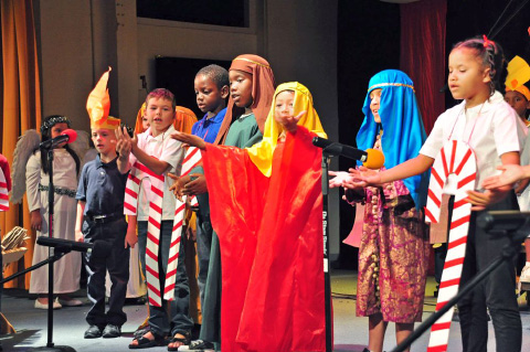 The infants get into the spirit of the season.