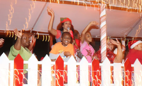 Youngsters joined the adults for a night of Christmas caroling.