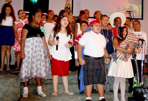The Year 6 students had lots of fun singing in the show. - Photo: Paulette Rankin