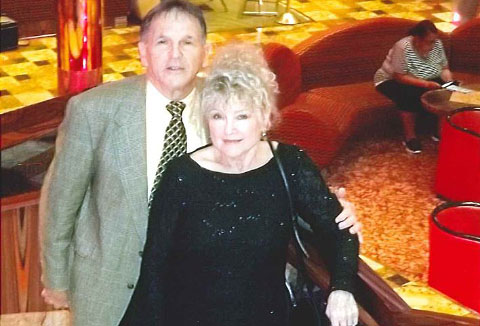 Jerry and Pam Reding on board the Carnival Freedom the night before they arrived in Grand Cayman.