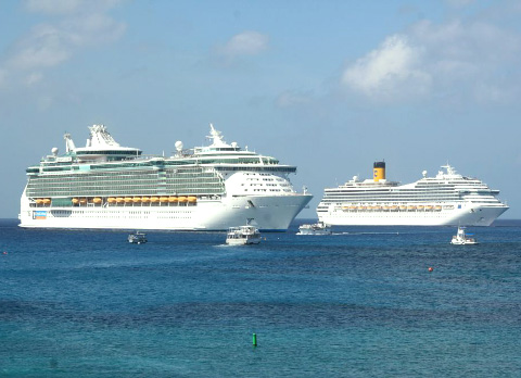 Cruise ships in George Town.