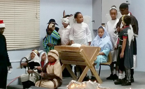 Recreating the nativity.