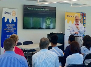 Debate expert Brian Casey leads a session at the Fred Speirs Inter-School Debate Workshop last month.