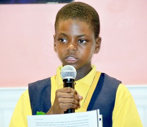 Diamond White reads aloud his story ‘A Rare Encounter.’