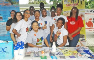 Volunteers from the National Drug Council had on display information on the effects of drug use at Youth Day near the George Town Annex.