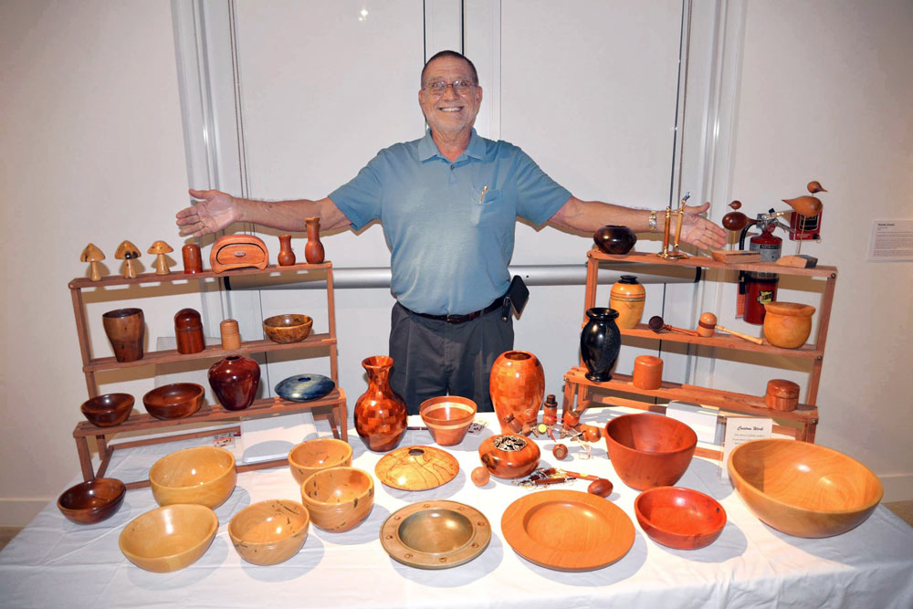 Len Layman at the National Gallery, displaying his wares. - Photos: Justin Uzzell