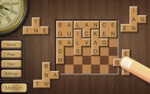 Move the pieces into place to create a legitimate word in each row.