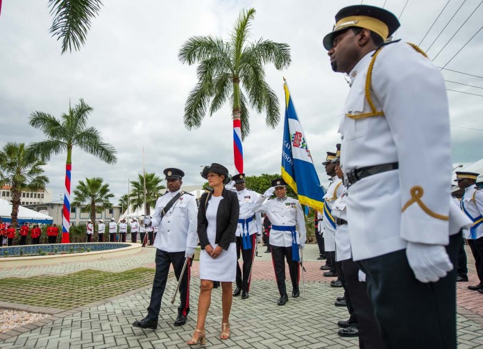 Governor Helen Kilpatrick inspects the Guard of Honour.