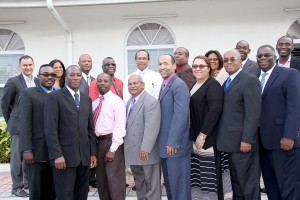 President Shian O’Connor, fourth from right, front, is pictured with the planning team that represents the organization’s administration and the various churches across Grand Cayman.