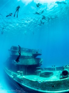 Divers at the Kittiwake, off the coast of West Bay. – PHOTO: NINA BAXA