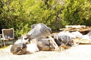 Piles of trash can be found dumped throughout the park.