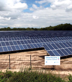 The solar farm planned for Health City will combine existing technologies in a new and innovative way to save the hospital hundreds of thousands of dollars in annual power bills, hospital officials sa