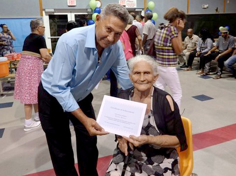 MLA Capt. Eugene Ebanks with Diana Moore.