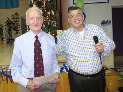 Former governor Thomas Russell with Opposition Leader McKeeva Bush.