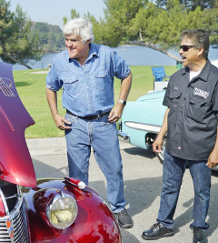 Jay Leno, left, in the episode