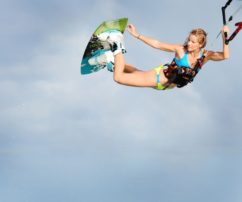 Amy Strzalko, one of the organizers of ‘Ride Like A Girl,’ takes to the skies.
