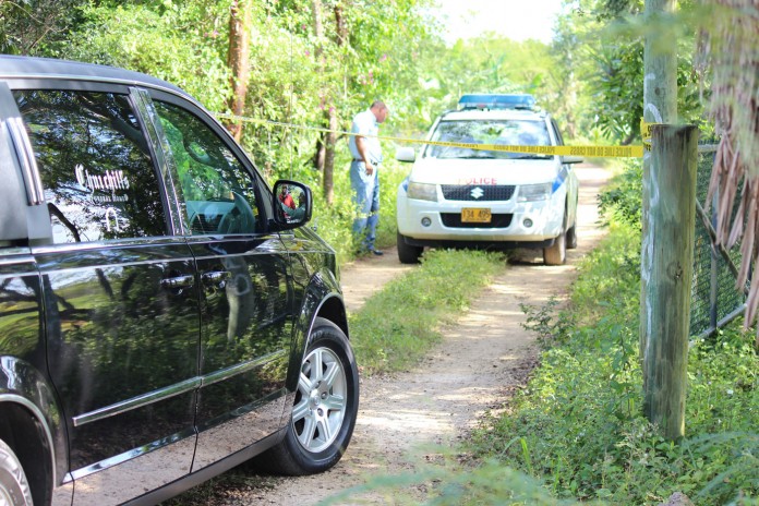 The scene of February 2014's murder-suicide in Bodden Town. Photo: Brent Fuller