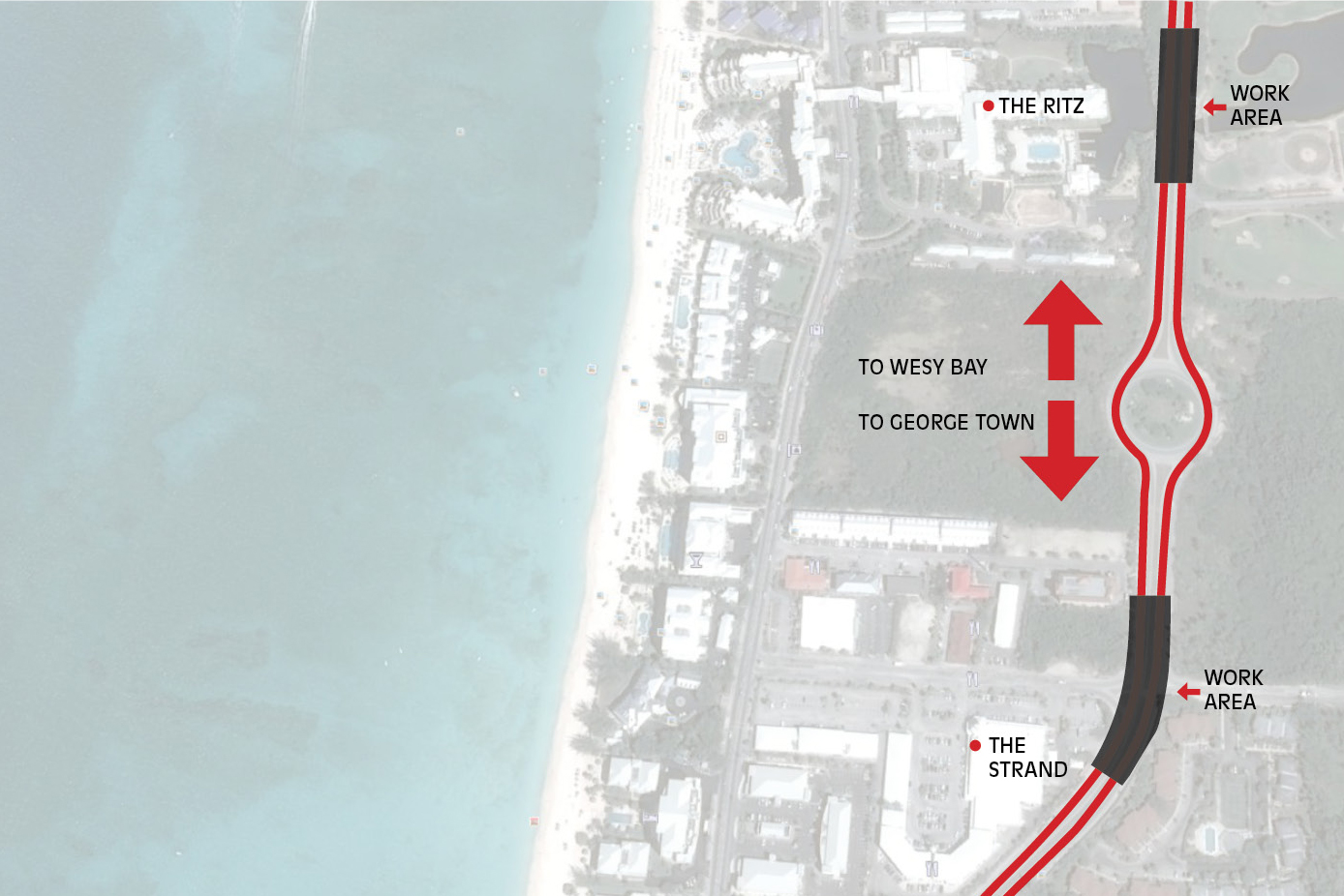 Motorists are being advised to use West Bay Road while work is carried out along the Esterley Tibbetts Highway throughout March. 