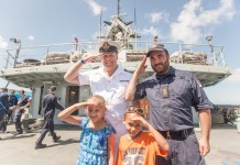 HMS Mersey docks in Cayman