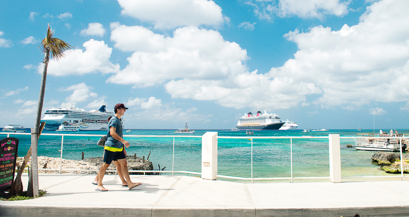 As fairer weather prevailed on Tuesday, four cruise ships arrived in Cayman. - PHOTO: TANEOS RAMSAY