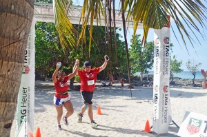 Linda Terry, competing in the Female 50-59 age category, finished in 75th place, with Craig Newton, Run for Fun Cruise Tour organizer, in 76th place.