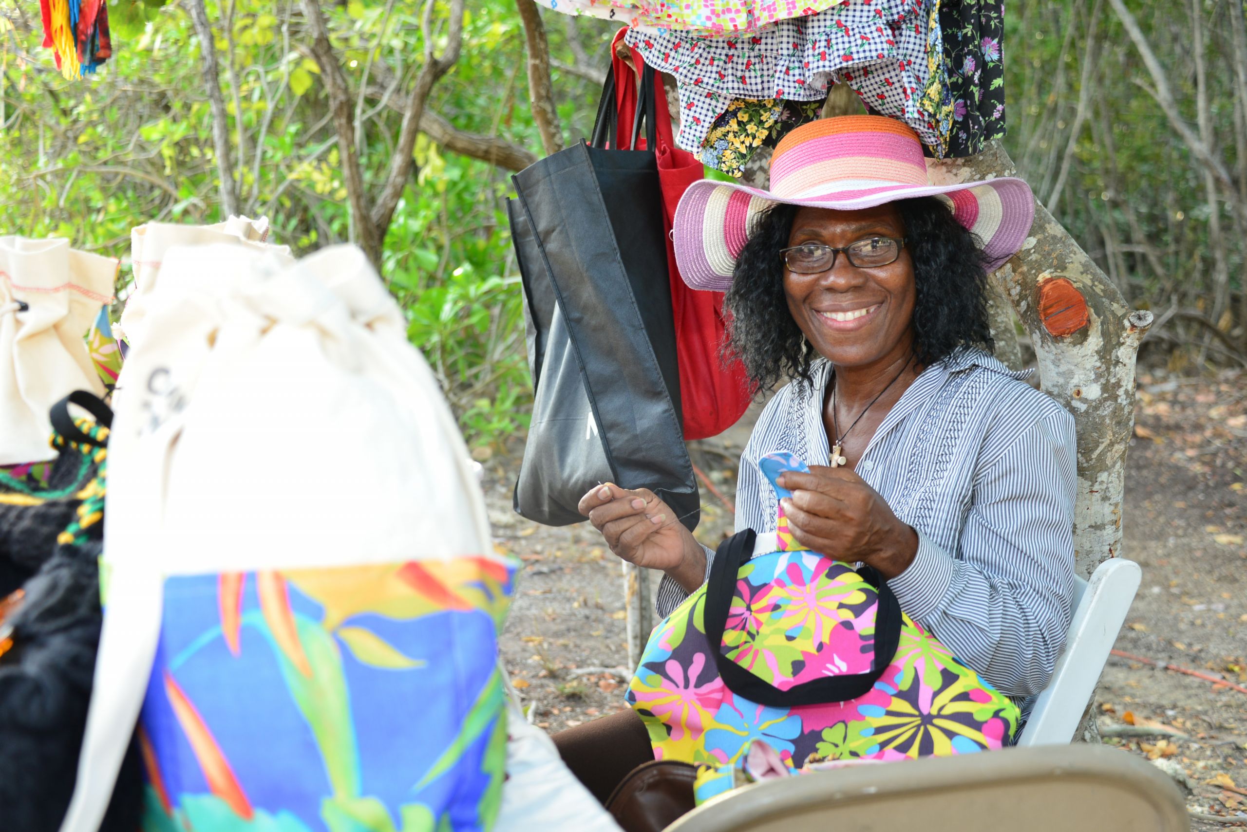 Creating beautiful bags by hand.