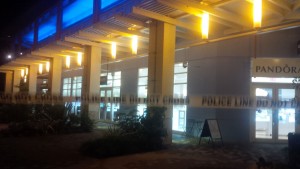Police cordoned off the area outside Island Jewellers in Camana Bay following Wednesday night's robbery. - Photo: Norma Connolly