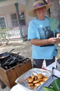 Rosemay Ebanks was on hand making fritters.